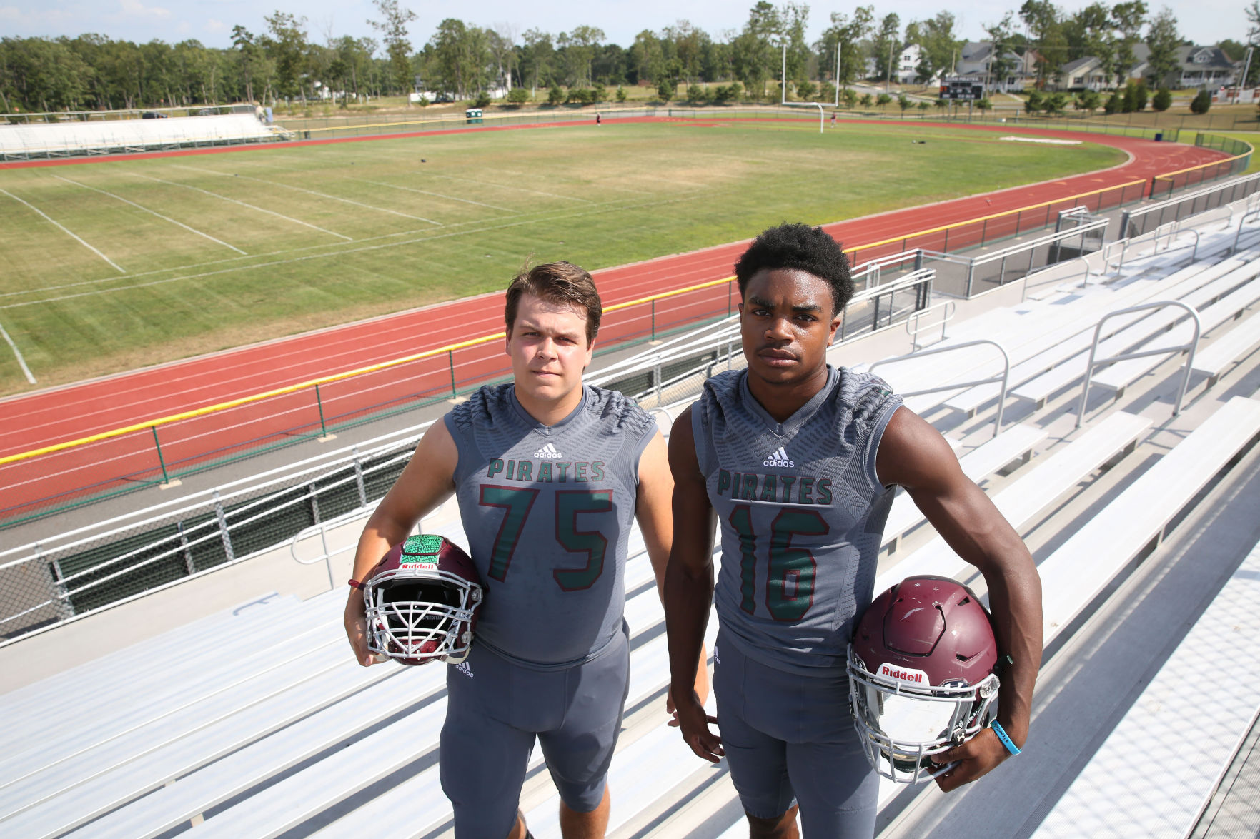 HS football cover shoot